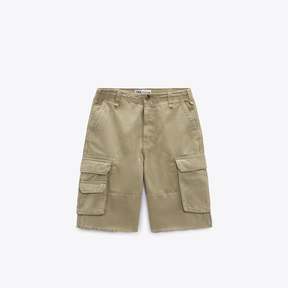 NWT Zara Long Cargo Shorts